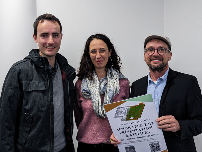 France CAO - Boulay Grégoire, Thoores Noémie et Maudet Christian lors de la présentation de l'AFNOR SPEC 2212 le 17 octobre 2023 à We Network Angers