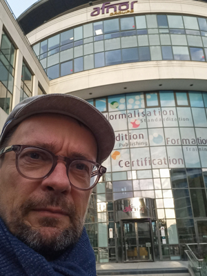 France CAO - Christian Maudet devant les locaux de l'AFNOR - AFNOR SPEC 2212
